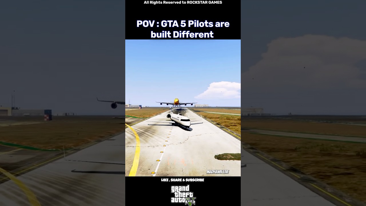 Private Jet TRAPPED Mid-Air During Landing 😱 GTA 5 Insane Aircraft Chaos Moment #gta #gtaonline
