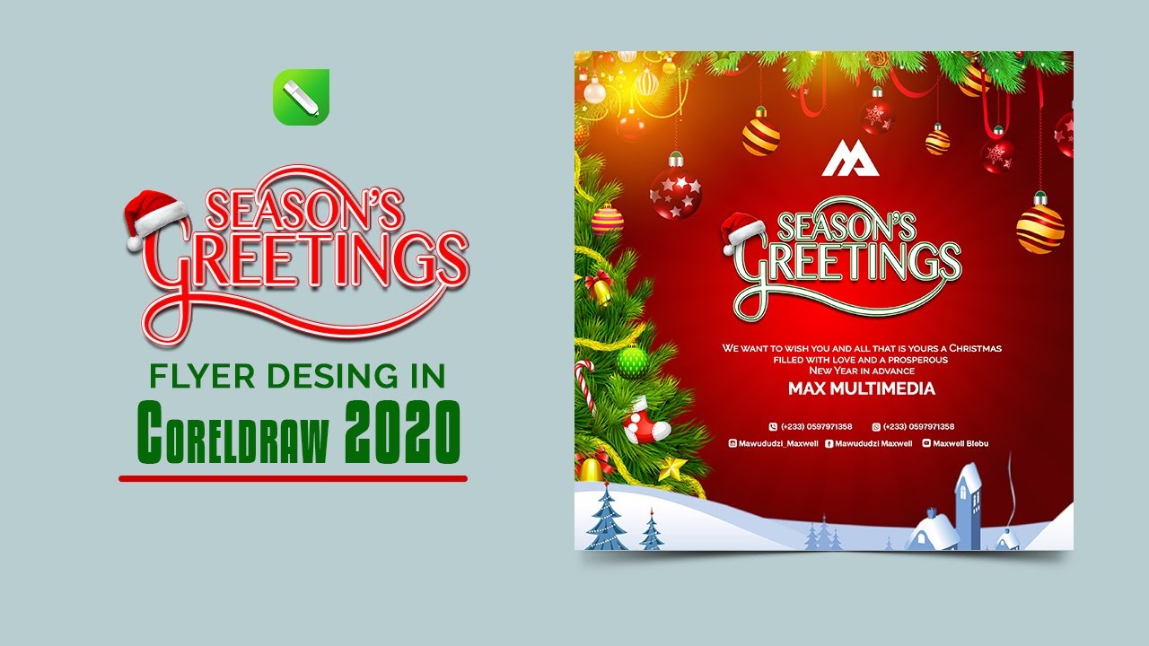 CHRISTMAS SEASON GREETING FLYER IN CORELDRAW