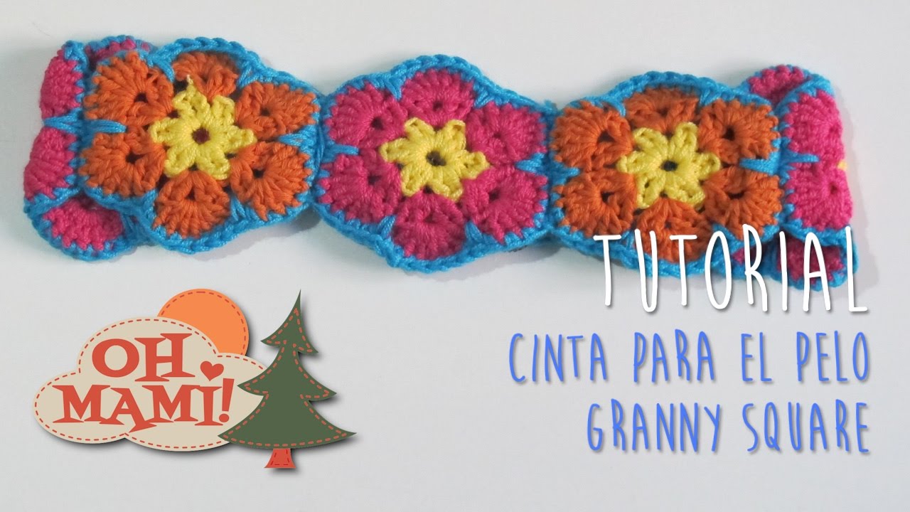 Cinta para el pelo granny square