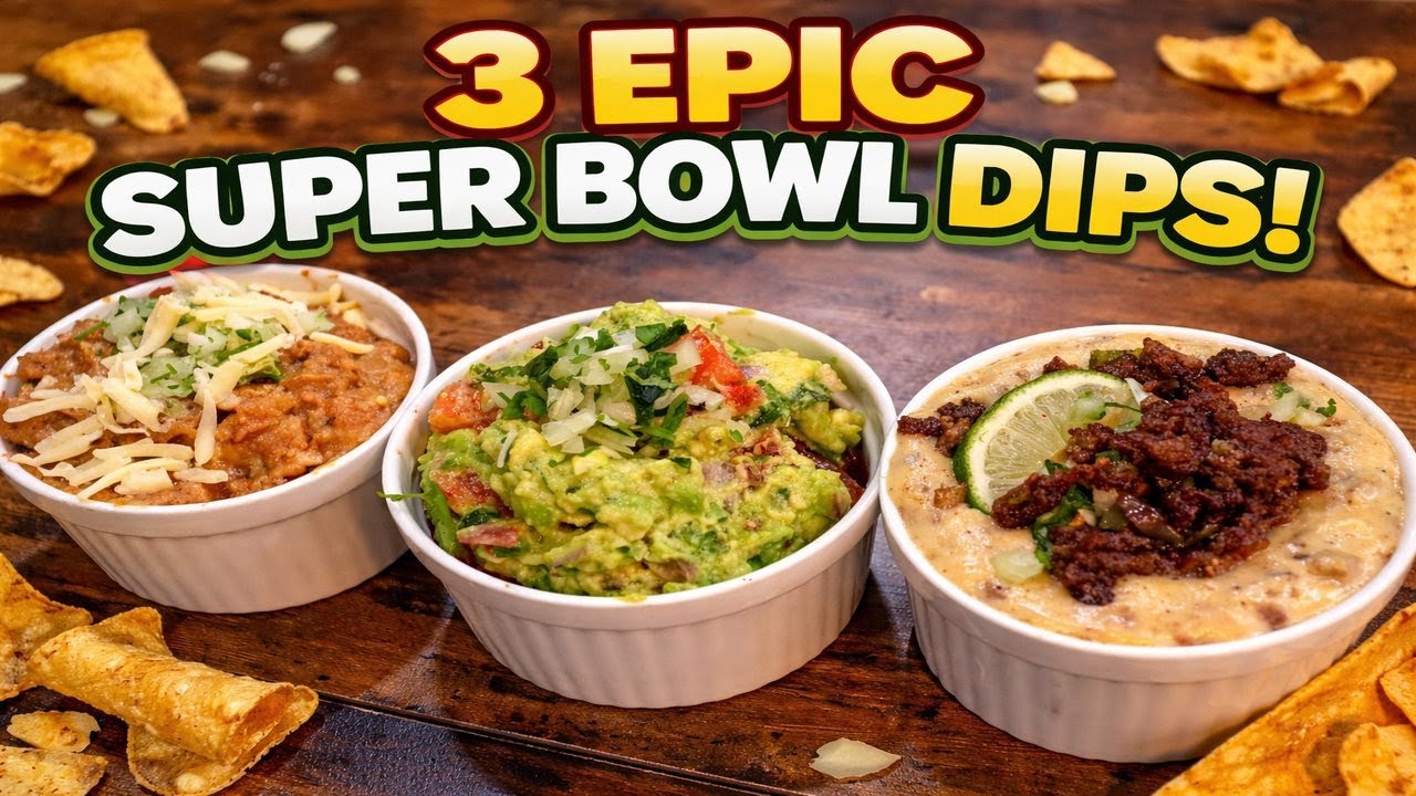 3 Insane Super Bowl Dips That Will Steal the Game | Queso, Guacamole & Bean Dip