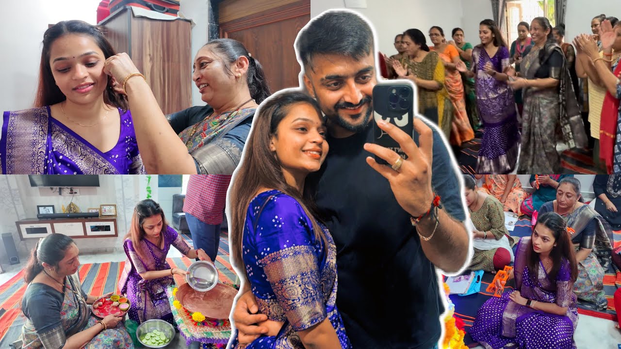 દિરાવીએ સાડી પહેરી😍 ઘરે થયા જળજીલણી એકાદશીના ભજન🥳 Gujarati Family Vlog!!