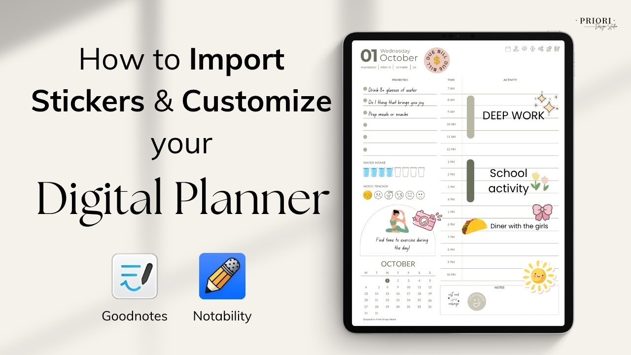 How to add stickers and customize your Goodnotes template?