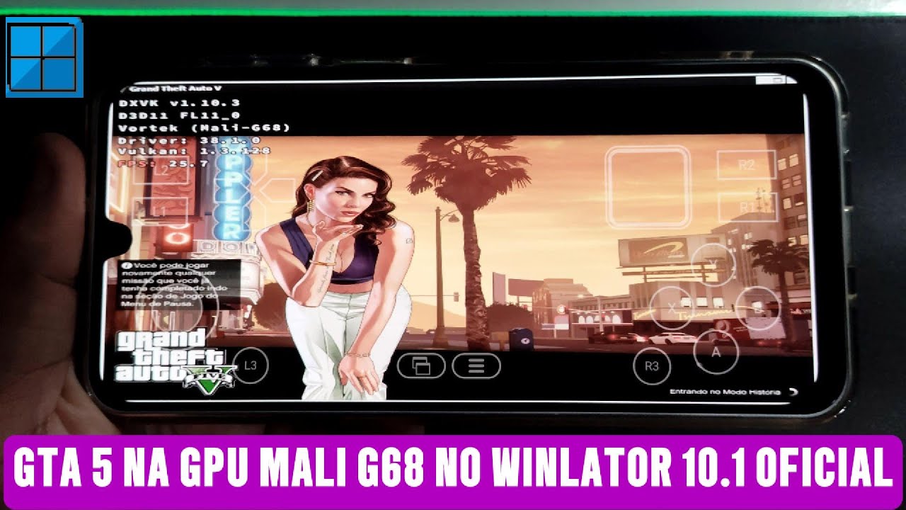 GTA 5 NA GPU MALI G68 COM NOVO WINLATOR 10.1 OFICIAL NO GALAXY A16 COM EXYNOS 1330!