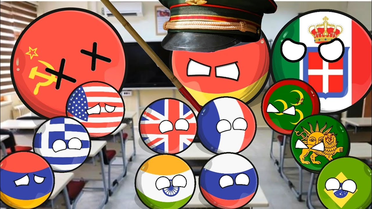 Ülkeler Okulda part 30: 🇩🇪Almanya ve Arkadaşları Sınıfı Bastı (Countryballs Türkçe Animasyon)