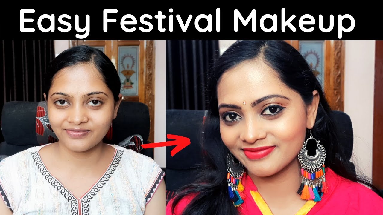 wow!🥰 ಈ ಮೇಕಪ್ ಇಷ್ಟು ಚೆನ್ನಾಗಿ ಬರುತ್ತೆ ಅನ್ಕೊಂಡಿರ್ಲಿಲ್ಲ Simple Makeup tutorial for festival in kannada