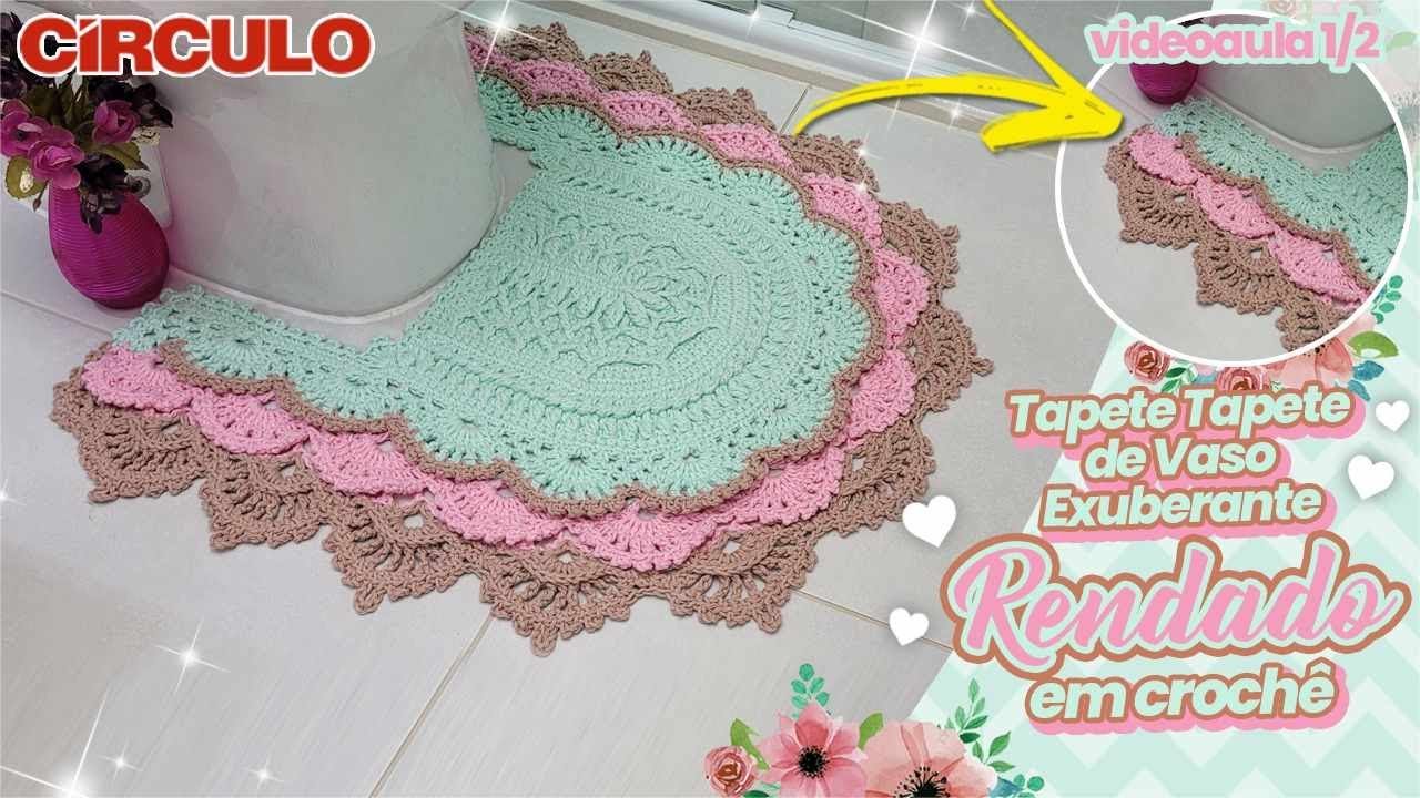 ✨ Impressionante PADRÃO! Tapete de Vaso Exuberante Rendado em Crochê 1/2 😍
