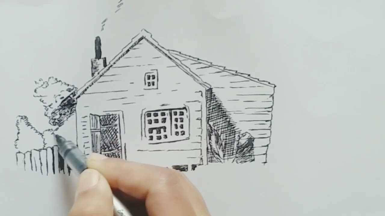 Drawing of Rustic House #drawing #art #sketch #viral