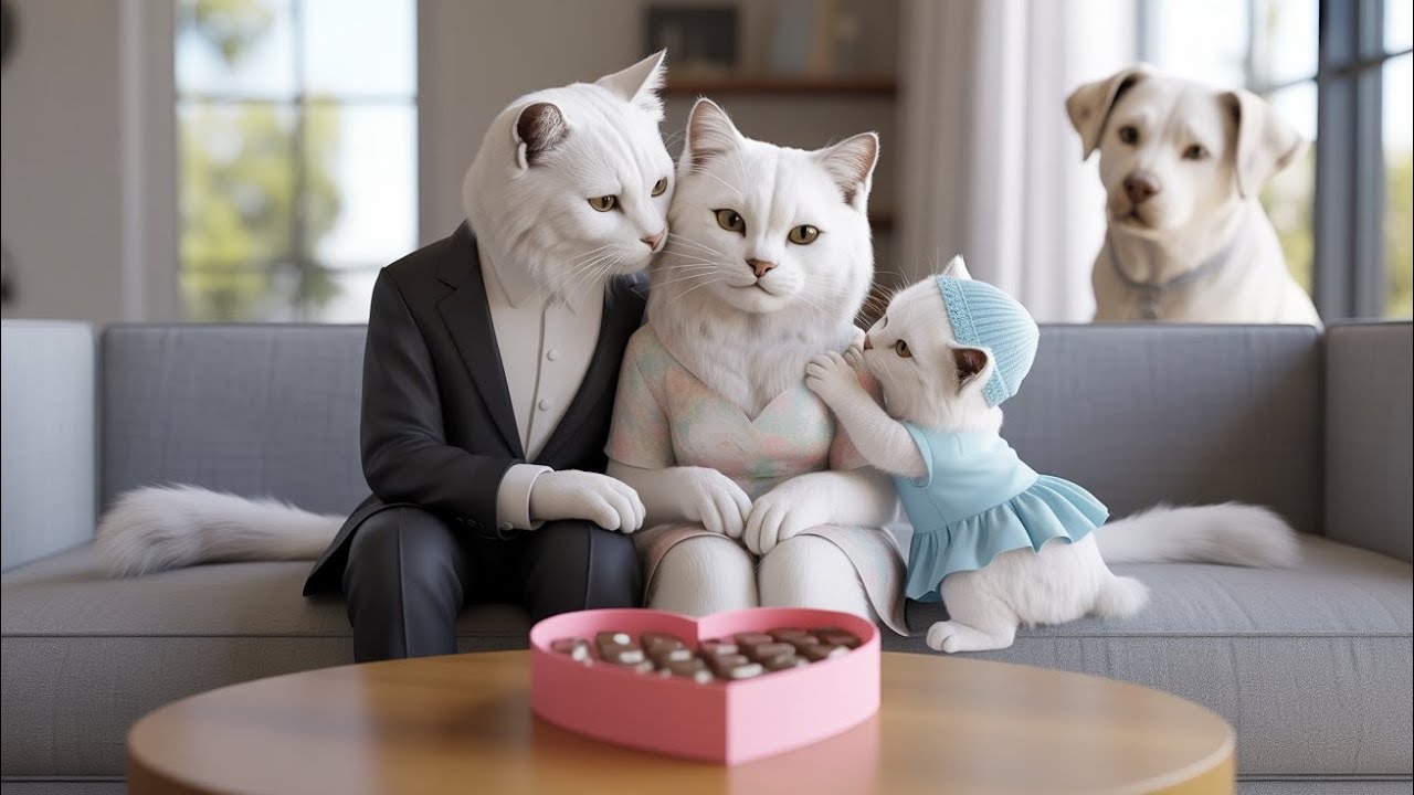 Mama Cat & Ginger Kitten’s Valentine Surprise 🍫💖 A Sweet Family Cat Story | Cute AI Cats