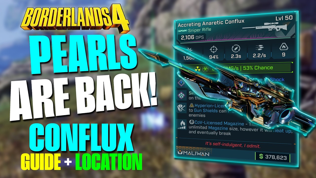 Borderlands 4 | Руководство по снайперской винтовке Maliwan Pearlescent Conflux + местоположение