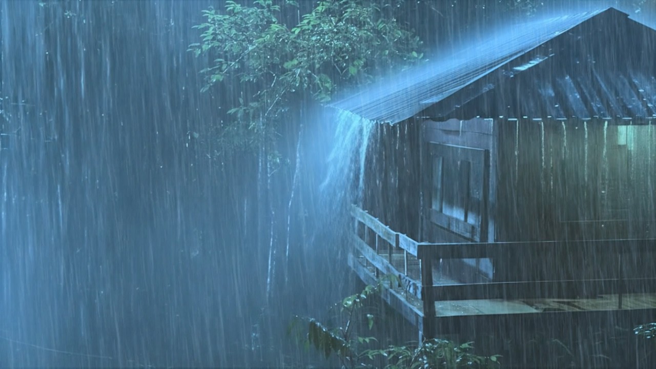 Sleep Instanly 😴 Rain Sounds for Sleeping | Heavy Rain and Thunderstorm on Metal Roof for Deep Sleep