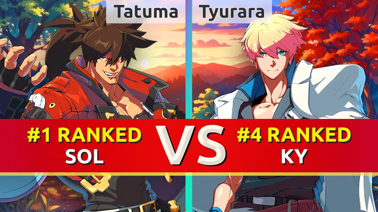 GGST ▰ Tatuma (#1 Ranked Sol) vs Tyurara (#4 Ranked Ky). High Level Gameplay