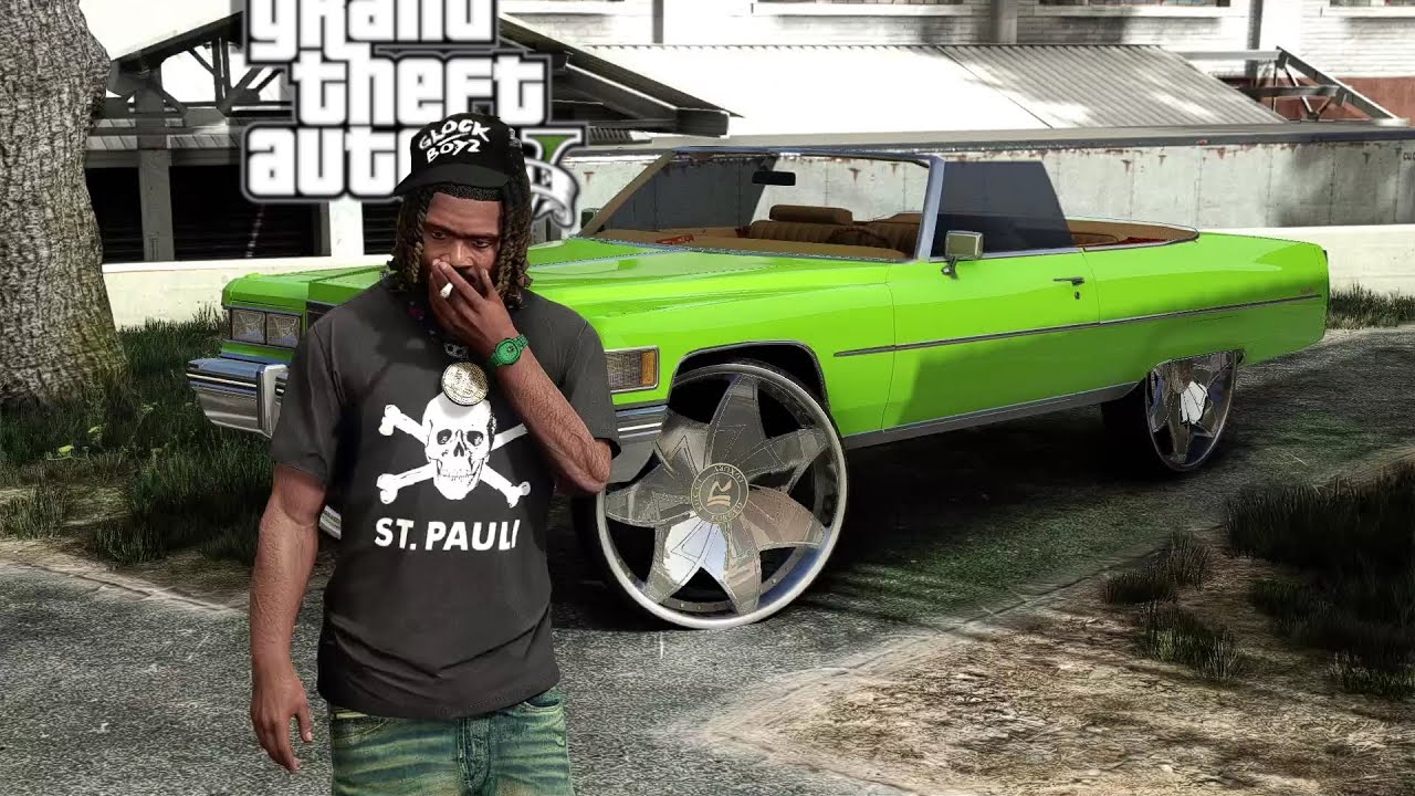 GTA 5 - REAL STREET HUSTLER - 75 CADILLAC NEW PAINTJOB & 30'S RUCCI'S #18