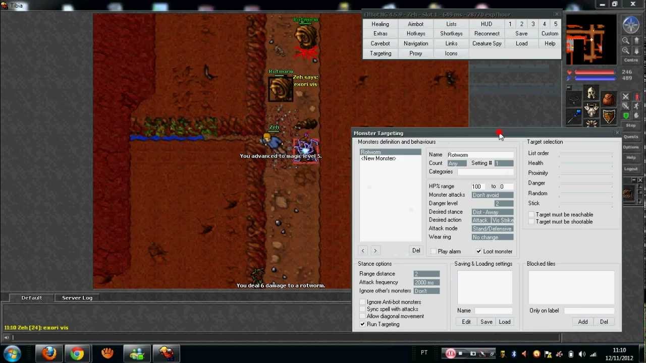 Elfbot - Como Atacar com   Exori Vis, Frigo, Flam, Mort, Tera - Elfbot.com.br