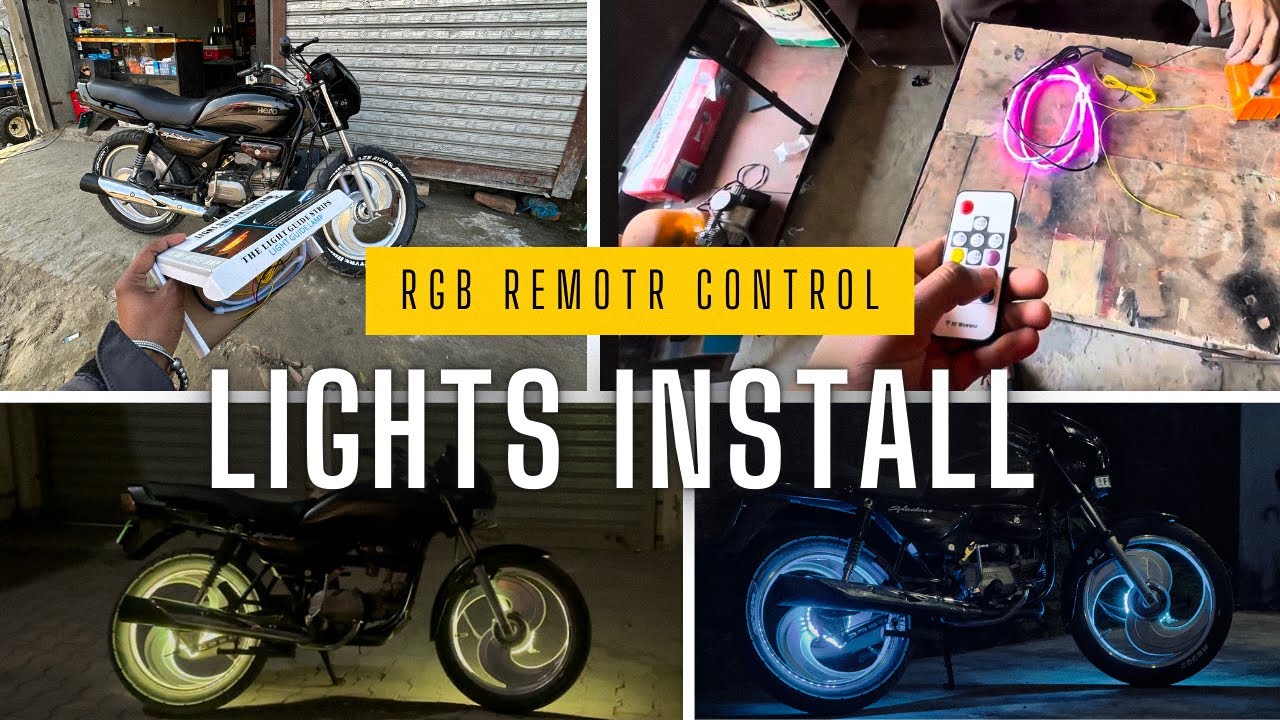 Rgb Remote Control Running Wheels Lights On Splendor🚀 Alloy Wheel Lights Modification | Sajjan huni