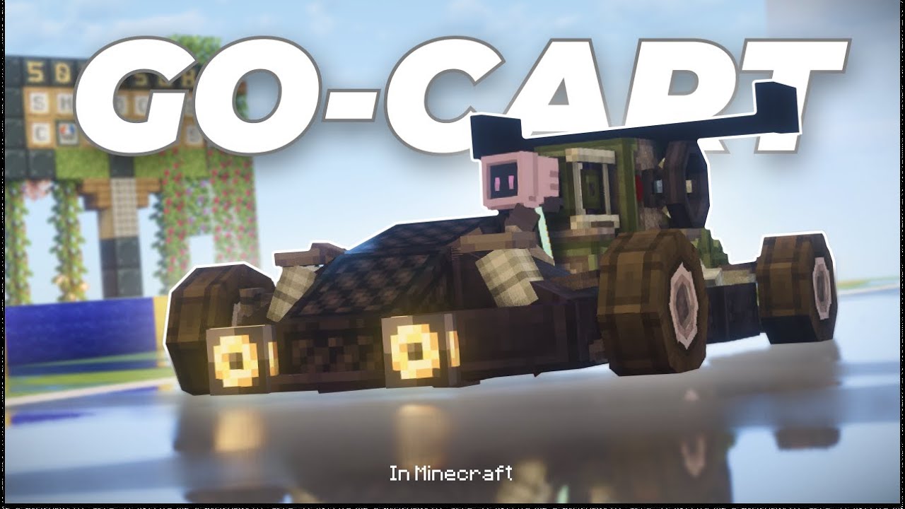 Build a GO-KART in Minecraft Create Mod Trackwork Mod | Tutorial (FREE Schematic at 1K Likes)