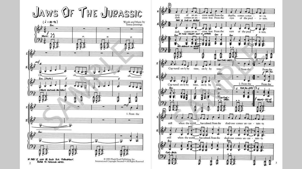 Jaws Of The Jurassic - MusicK8.com Singles Reproducible Kit