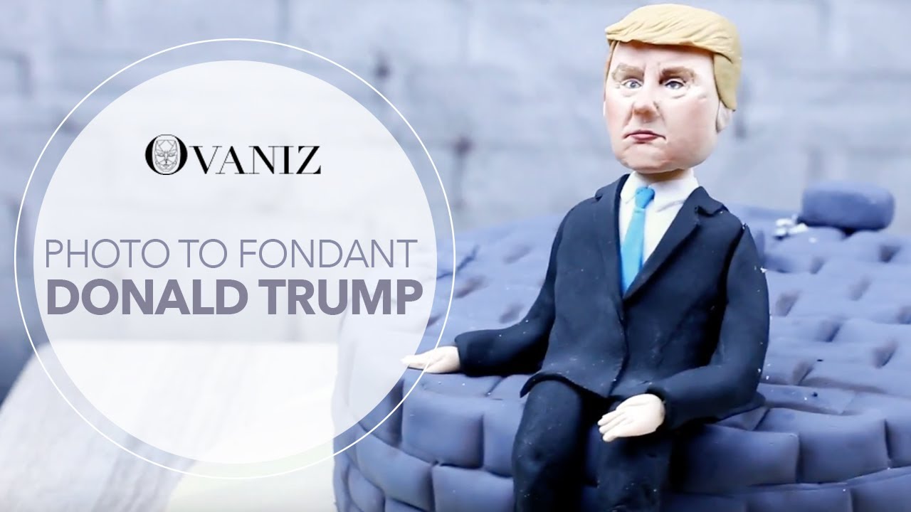 Photo to fondant | how to make people out of gum paste | how to make people on cakes Donald trump