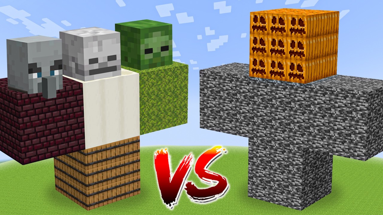 ALPHA MUTANT BEDROCK GOLEM vs All Bosses - Battle Minecraft Mobs !