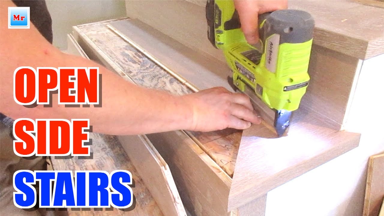 How To Install Hardwood Floors on Open Side Stairs MrYoucandoityourself