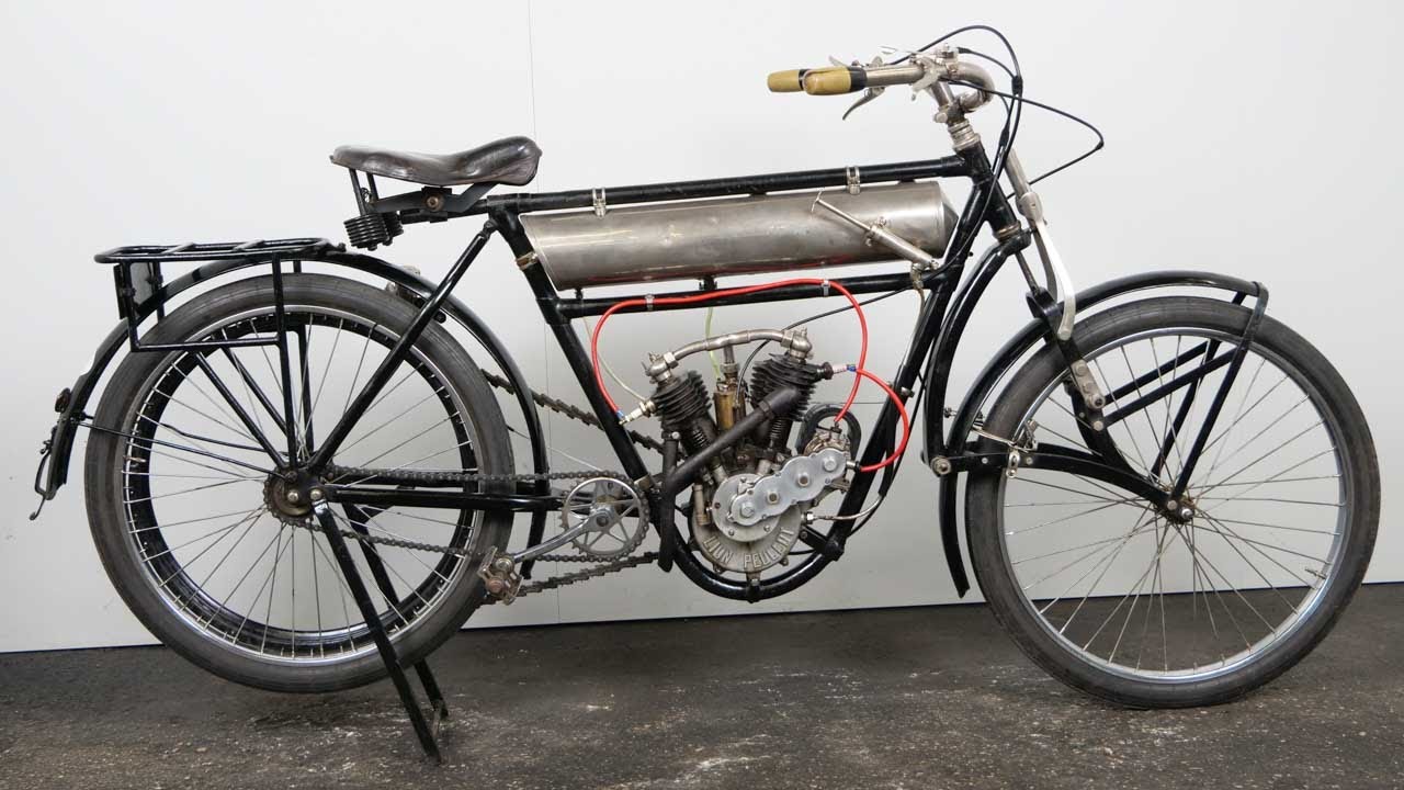 Peugeot Moto Légère 1913 380cc - starting up & riding