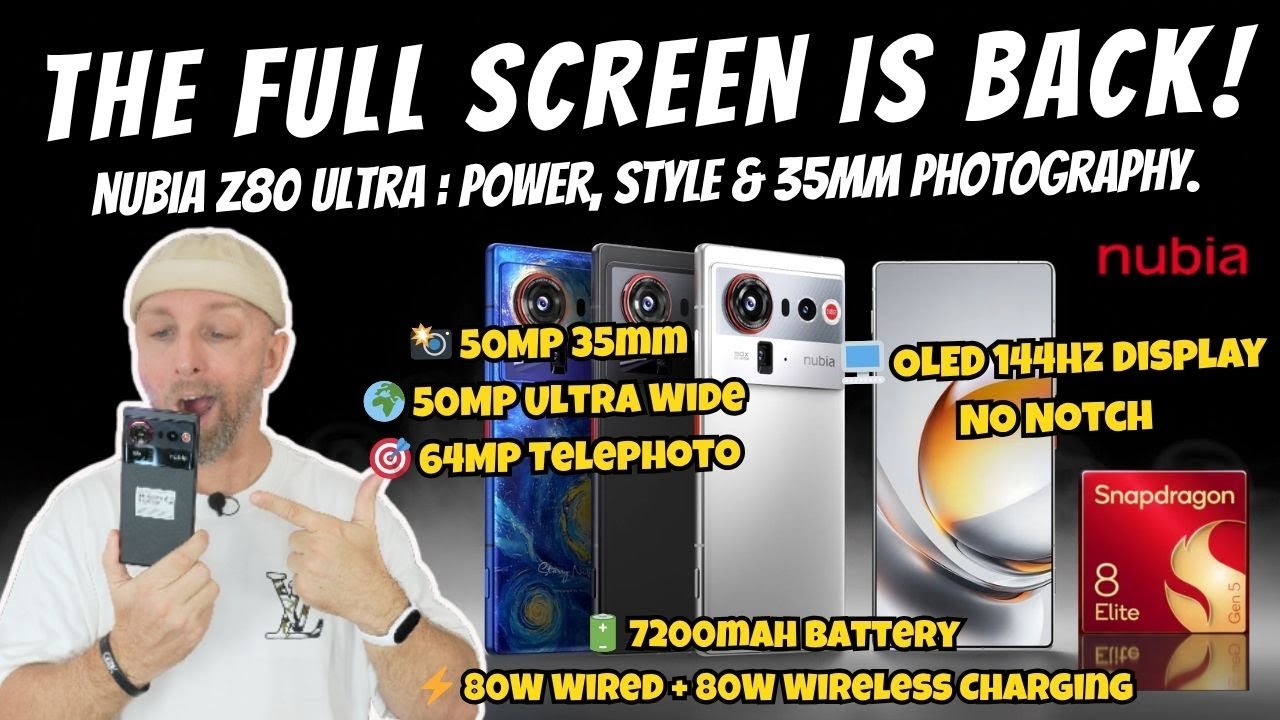 Nubia Z80 Ultra просто потрясающий: полноэкранный OLED-дисплей с частотой обновления 144 Гц, карт...