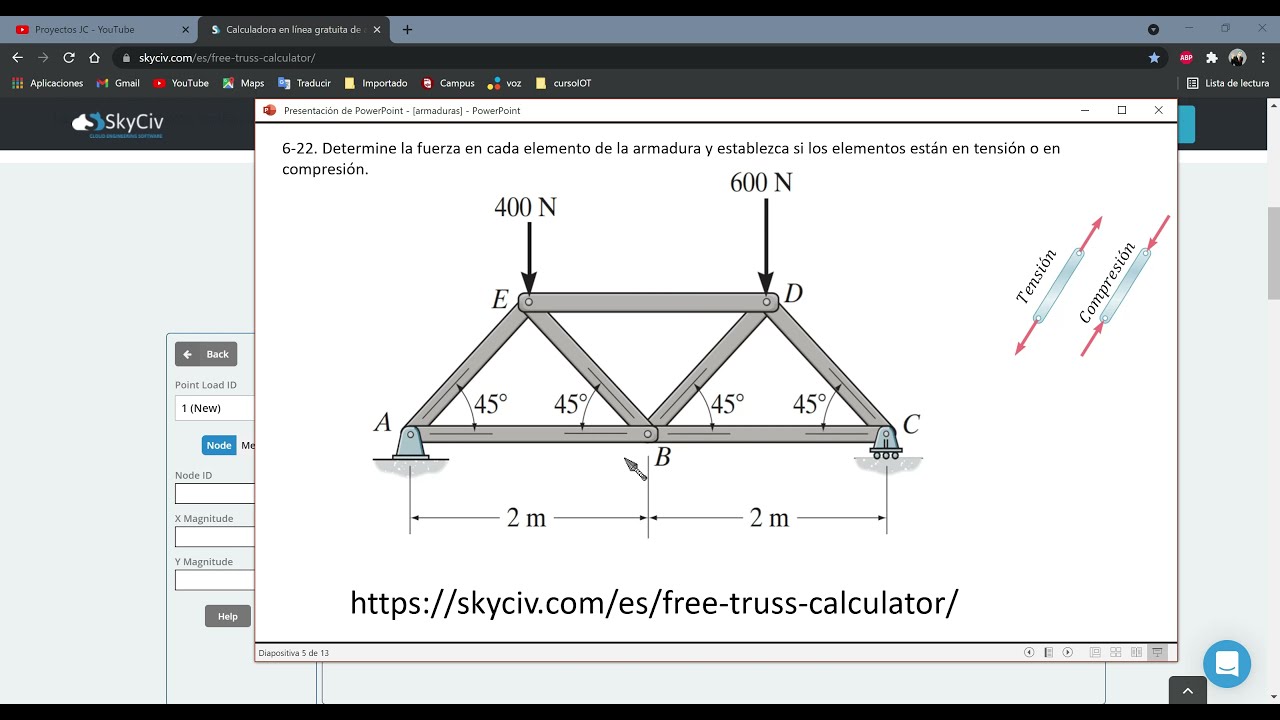 Análisis estructural armaduras online