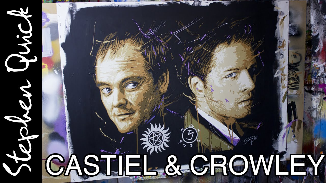 SUPERNATURAL SPEED PAINTING | Castiel & Crowley Time Lapse Art