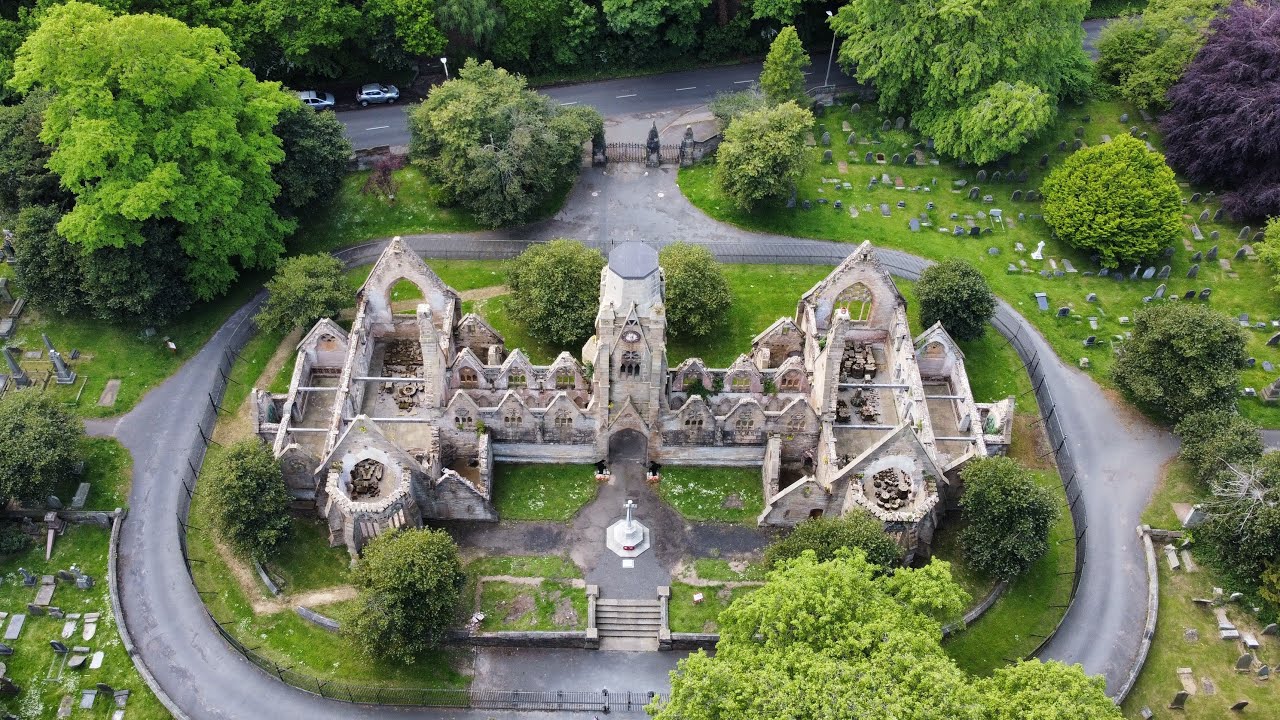 Flaybrick Memorial Gardens by Drone