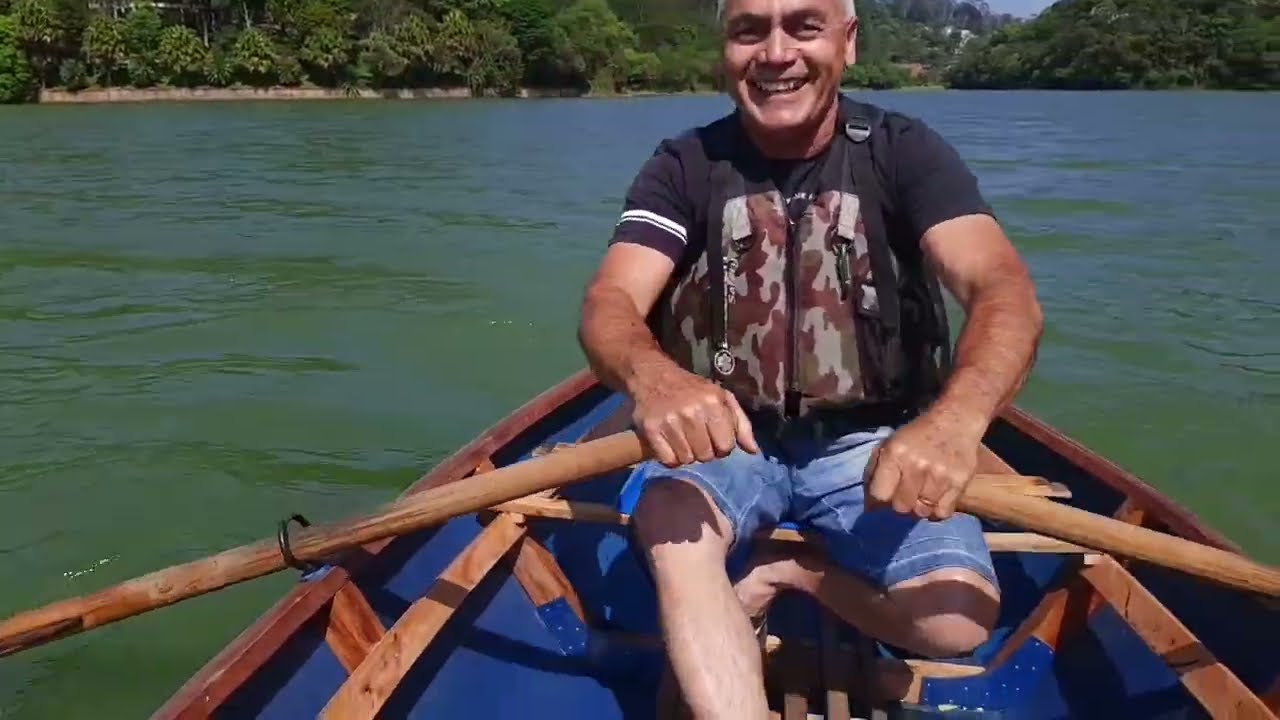 canoa de quatro bombona concluída teste final na água (parte 8)