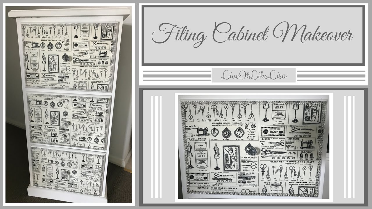 FURNITURE MAKEOVER | Filing Cabinet (Chalkpaint & Decoupage)