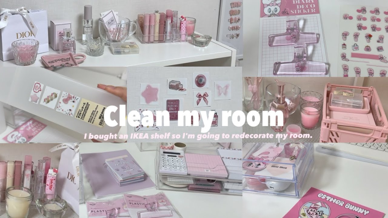 [Clean my room]IKEAの棚を購入したので模様替えをする🎀💬/I bought an IKEA shelf so I redecorate my room.