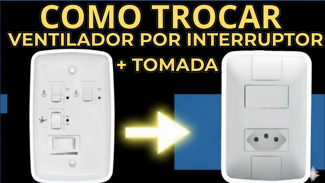 Como Trocar Controle de Ventilador por Interruptor + Tomada, simples e fácil.