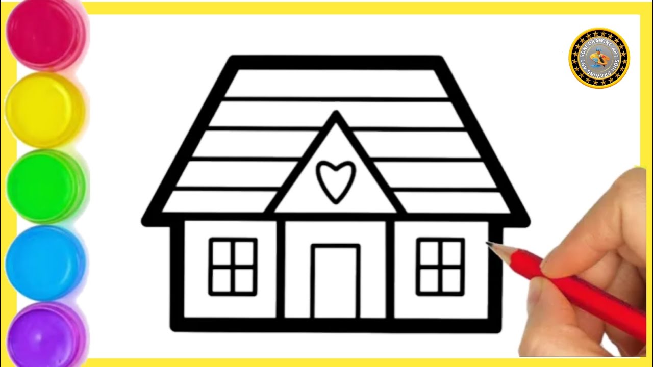 House drawing competition || How to draw House drawing and colouring easy step by step