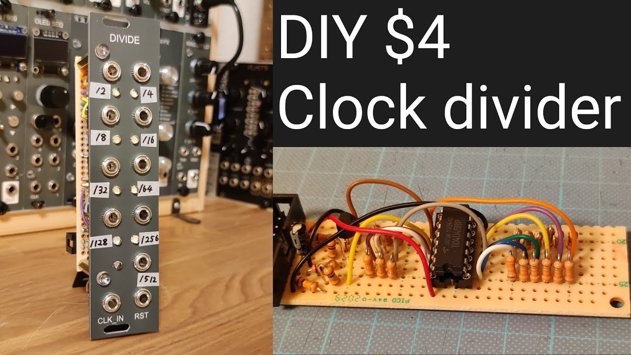 [ $4 ] DIY eurorack modular synth Clock divider with CMOS logic binary counter IC / Toshiba TC4040BP