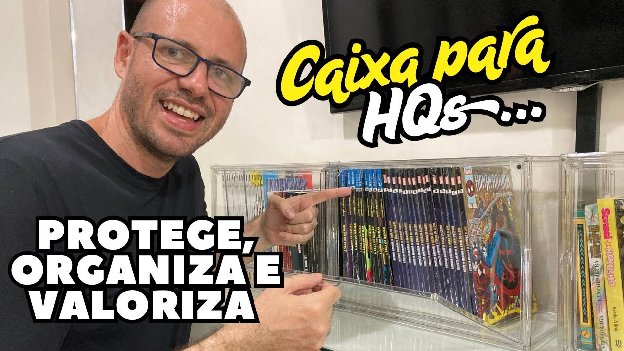 Caixa de acrílico para HQs, mangás, livros e Action figures - Organize e proteja sua coleção 