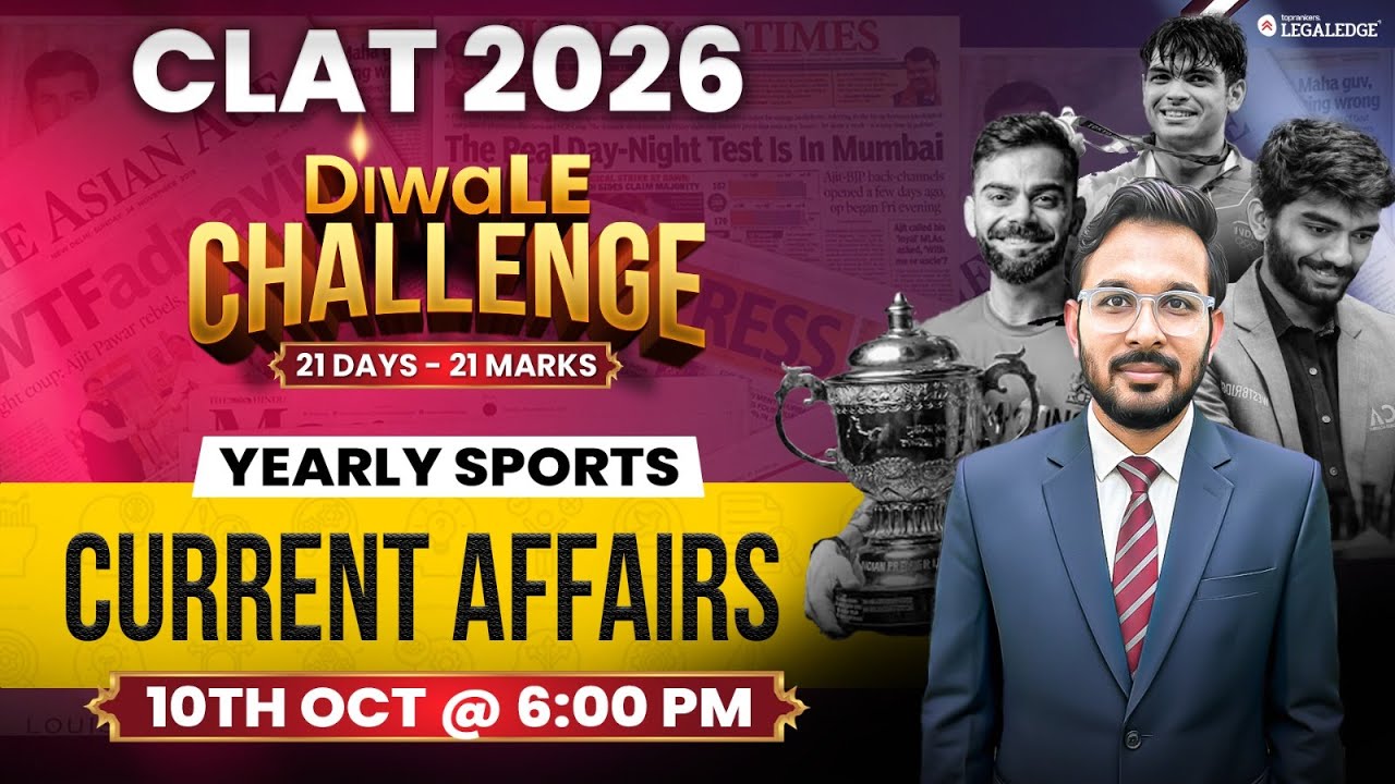 CLAT 2026 | Sports Current Affairs | DiwaLE challenge | Sandeep sir