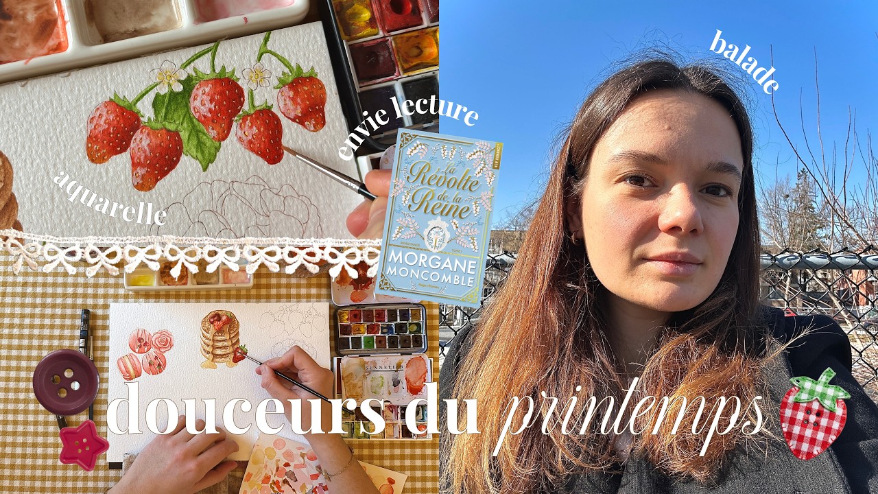 Créer des douceurs du printemps 🍰🍓🌷 croquis, aquarelle & moment cosy