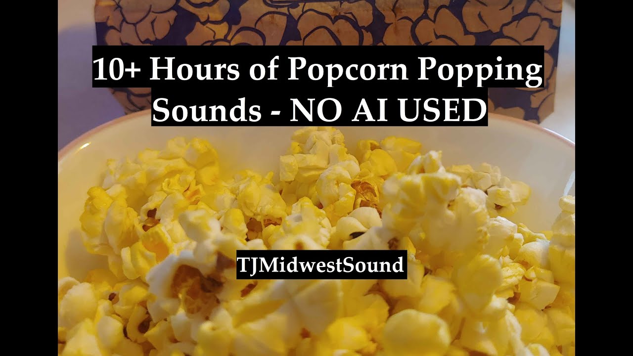10 Hours of Popcorn Popping Sounds ASMR Black Screen - White Noise for Sleep / Relaxation