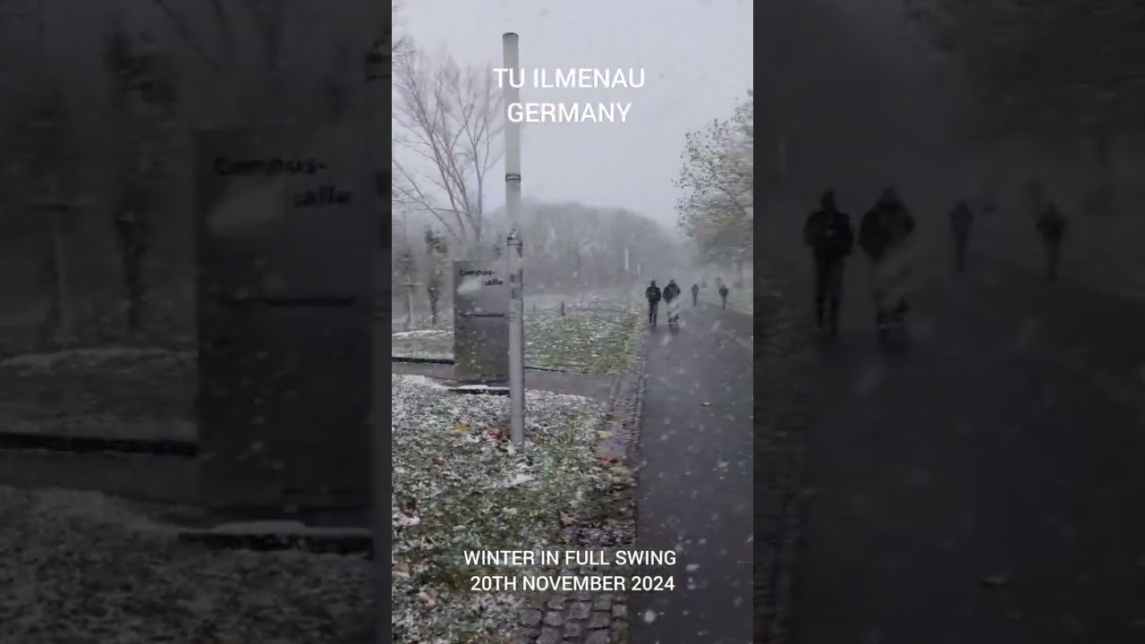 TU ILMENAU IN WINTER - FIRST SNOW FALL OF 2024, GERMANY