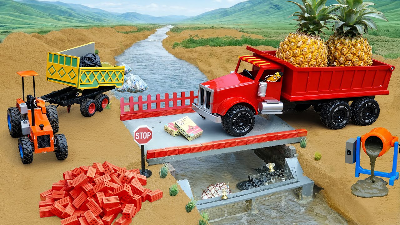 DIY Mini Bridge Using a Tractor | How a Waste Barrier System Works | Science Project