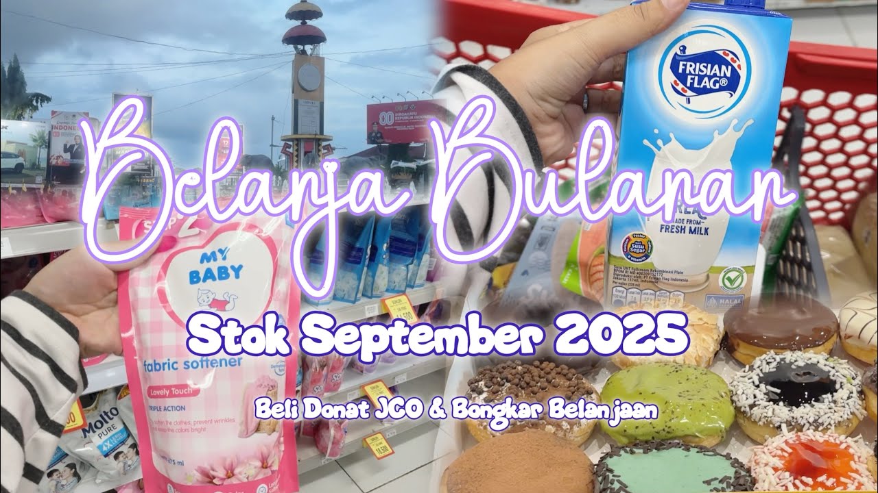 Belanja Bulanan stok September 2025🛍️🌷 | OVERBUDGET?! | Beli Donat JCO #belanjabulanan #dailyvlog 