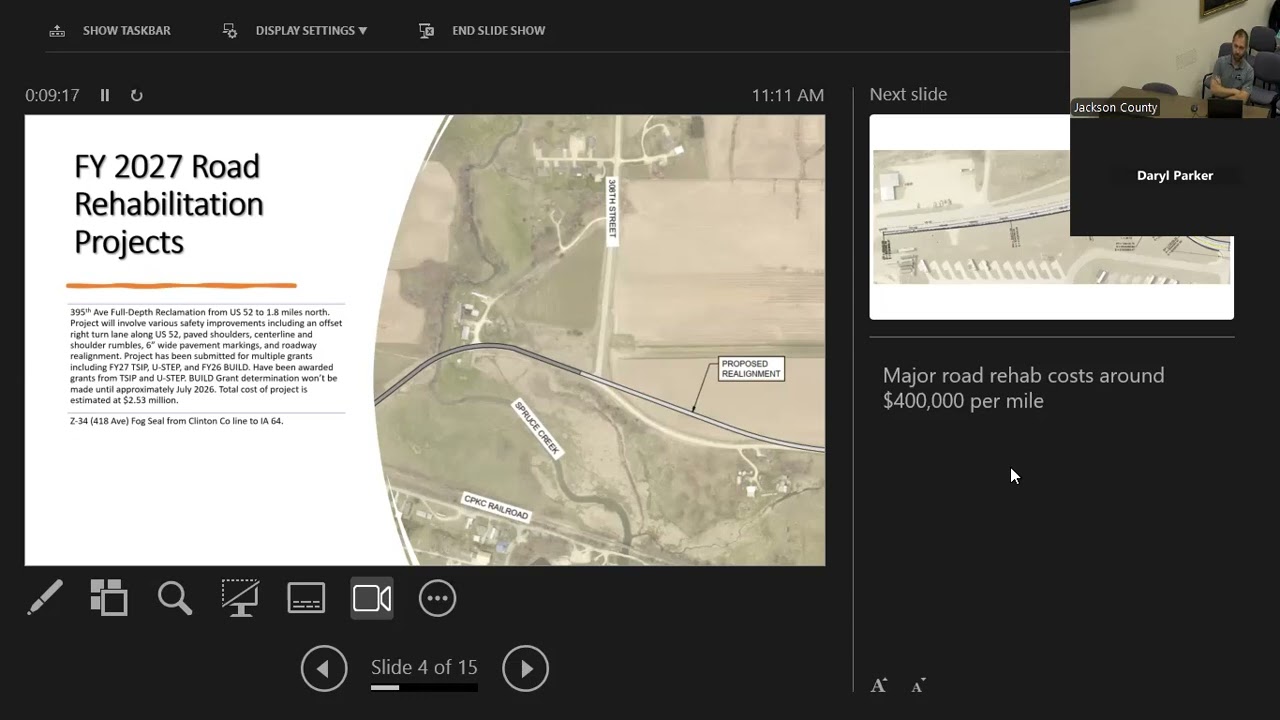 Jackson County Iowa 5 year road plan 2-17-2026