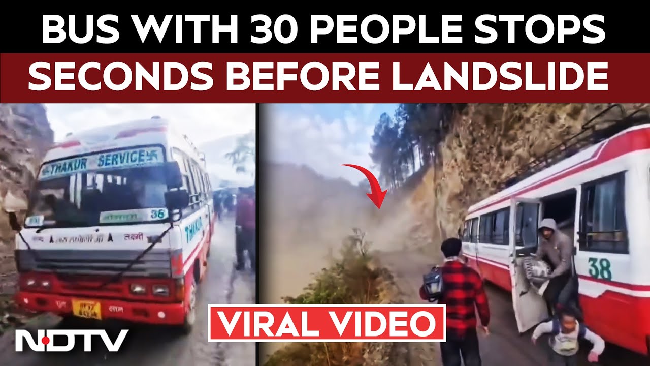 Driver's Presence Of Mind Saves 30 Lives As Bus Stops Seconds Before Landslide