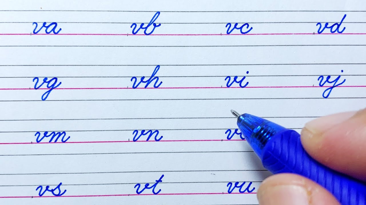 Cursive writing for beginners Lesson 25 | Connecting letters v, a to z