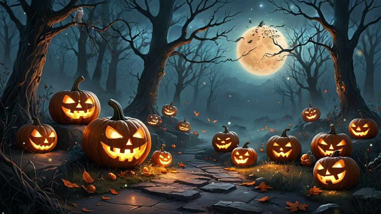 🎃 Enchanted Halloween Night | Spooky Pumpkin Path Ambience & Haunting Music 👻🌕