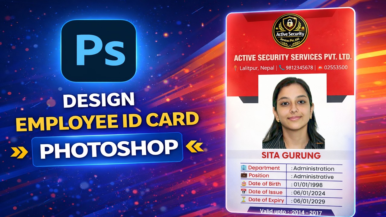 Photoshop PSD Template Tutorial | ID CARD Design | MP-576 (Nepali)