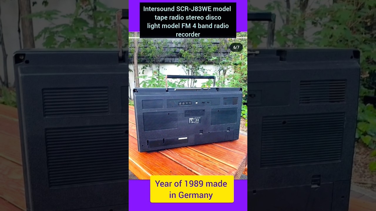 Intersound SCR-J83WE model radio tape stereo disco light 4 band Tuner  1989 Germany #tape recorder