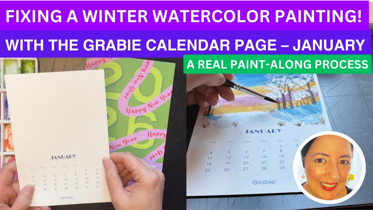 Winter Watercolor Paint With Me | Blank Watercolor Calendar Project