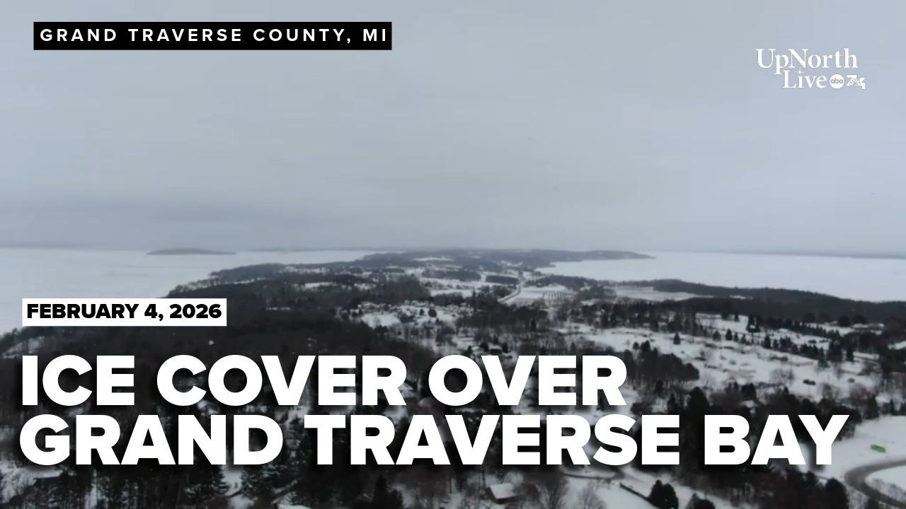 Ice cover over Grand Traverse Bay