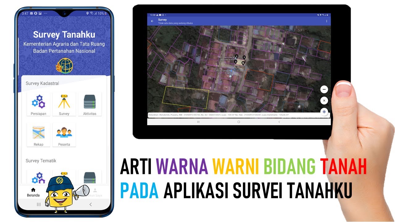 ARTI WARNA WARNI BIDANG TANAH PADA APLIKASI SURVEI TANAHKU